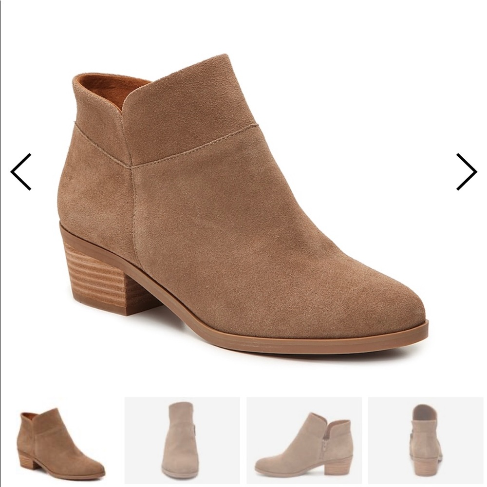 Tan suede booties